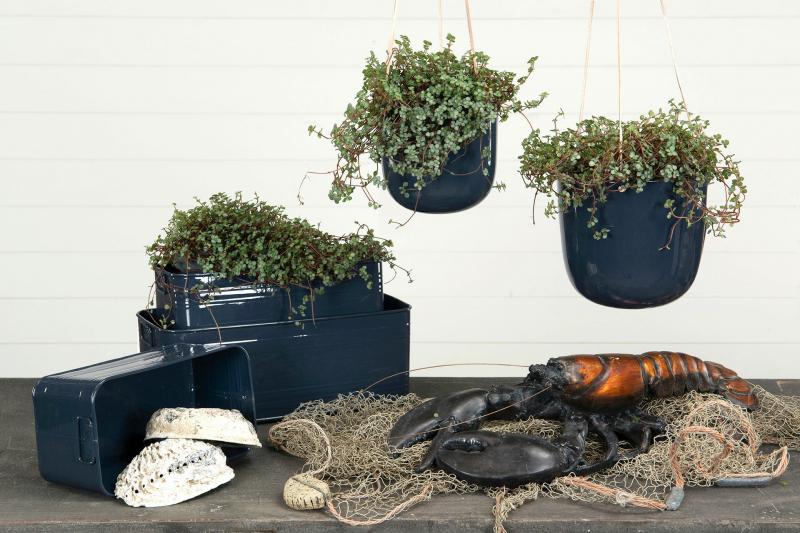 Blomsterpotte Blomsterkrukke Firkantet Emaljedybde 3-pack SALG