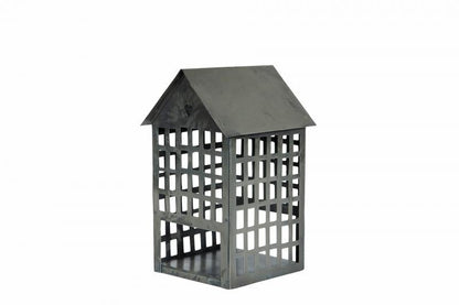Lysestake Fyrtårn Metall Gammel Grå 10x11x17,5cm