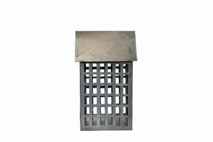 Lysestake Fyrtårn Metall Gammel Grå 10x11x17,5cm