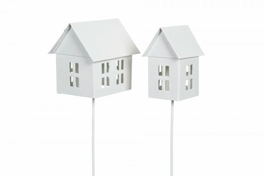 Pynt Hus Stick Mix Emalje Shell 4,5x5,5x8cm 2-pack