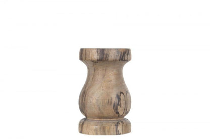 Lysestake Blokklys Antik Tre 9,5x14,5cm