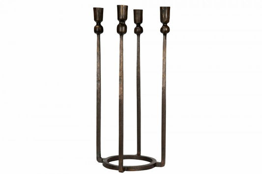 Lysestake Metall Høy Brun 15x15x41cm