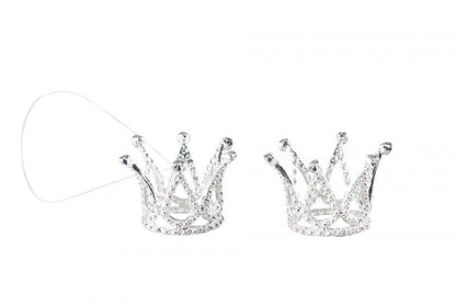 Juletrepynt Krone Metall Sølv 3,5x2,5cm 2-pack