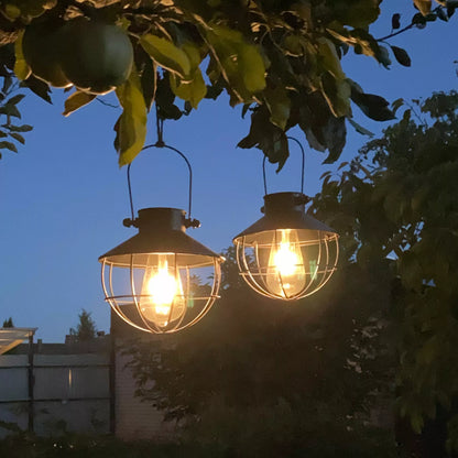 Hagebelysning Div. Taklampe Solcelle Led Hengende Rund Sort Antall 18,5cm