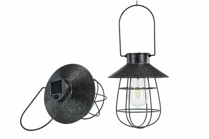 Hagebelysning Soldrevet Solcelle Led Hengende Sort 17x22cm