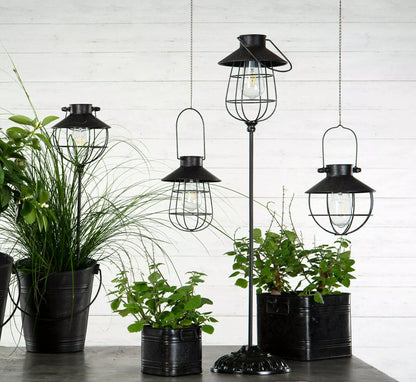 Hagebelysning Soldrevet Solcelle Led Hengende Sort 17x22cm