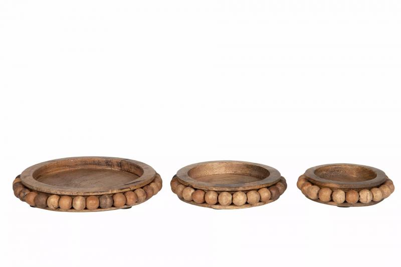 Dekorativt Fat Marble Tre Brun 16x2,5cm 3-pa k SALG