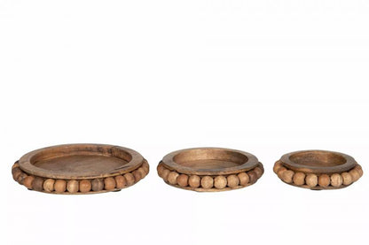 Dekorativt Fat Marble Tre Brun 16x2,5cm 3-pa k SALG