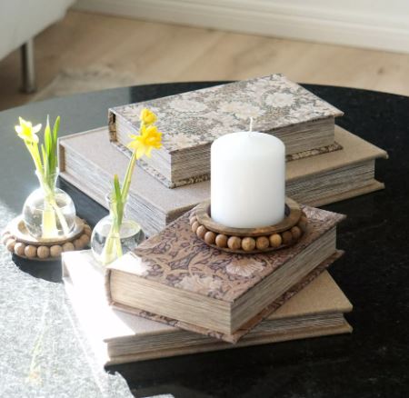 Dekorativt Fat Marble Tre Brun 16x2,5cm 3-pa k SALG