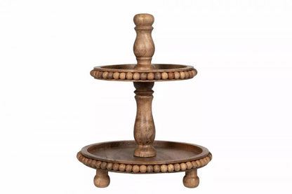 Dekorativt Fat Etasjefat Marble Tre Brun Ø29x36cm