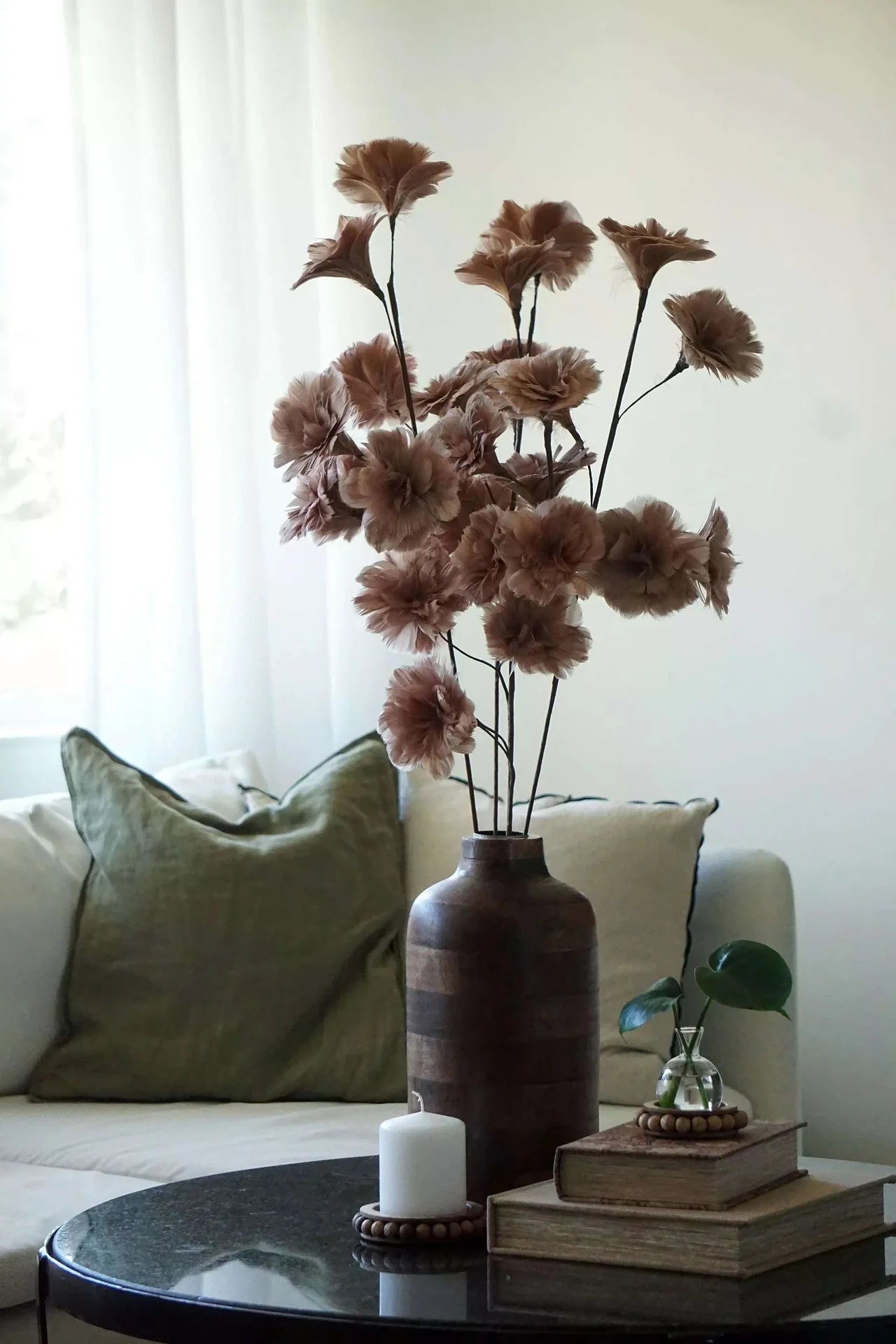 Dekorativ Vas Honey Trä Brun Ø12x46cm