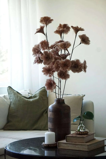 Dekorativ Vas Honey Trä Brun Ø12x46cm