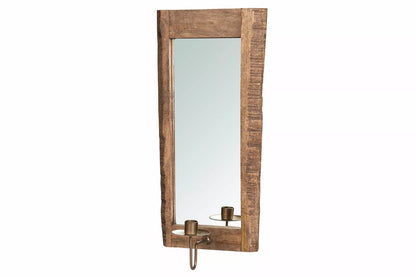 Lysestake Lyslampett vegg Speil Tre 21,5x14x46,5cm