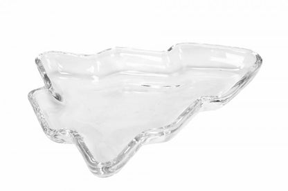 Innendørs Julepynt glassfat Gran Klar 17x20x3cm