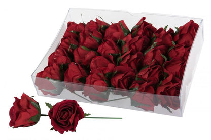 Pynt Tøyrose Vannfast Mørk Rød 6cm 2-pack