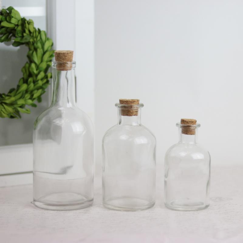 Dekorativ Flaske Klar 400ml 8x18cm 2-pack SALG