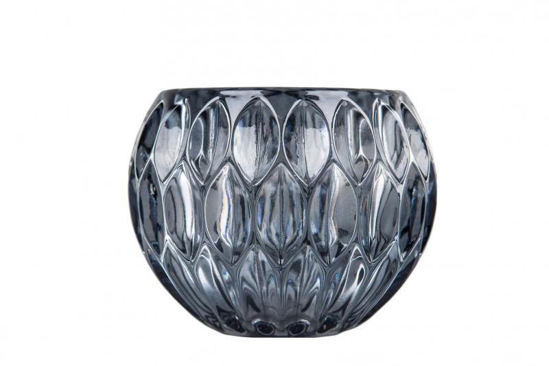Lyslykt Glass Blågrå 12x10cm SALG