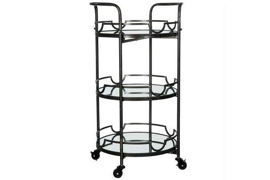 Sidobord DIV. Drinkvagn med spegel 90,5 cm - svart HH