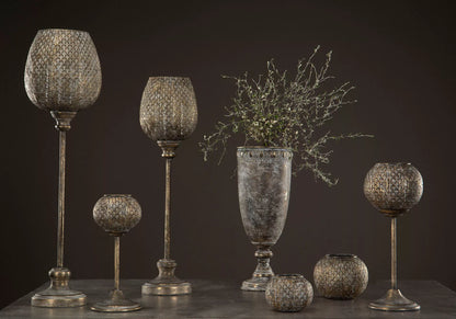 Lyslykt Saga Leaf Gyldenbrun 12,5x28cm