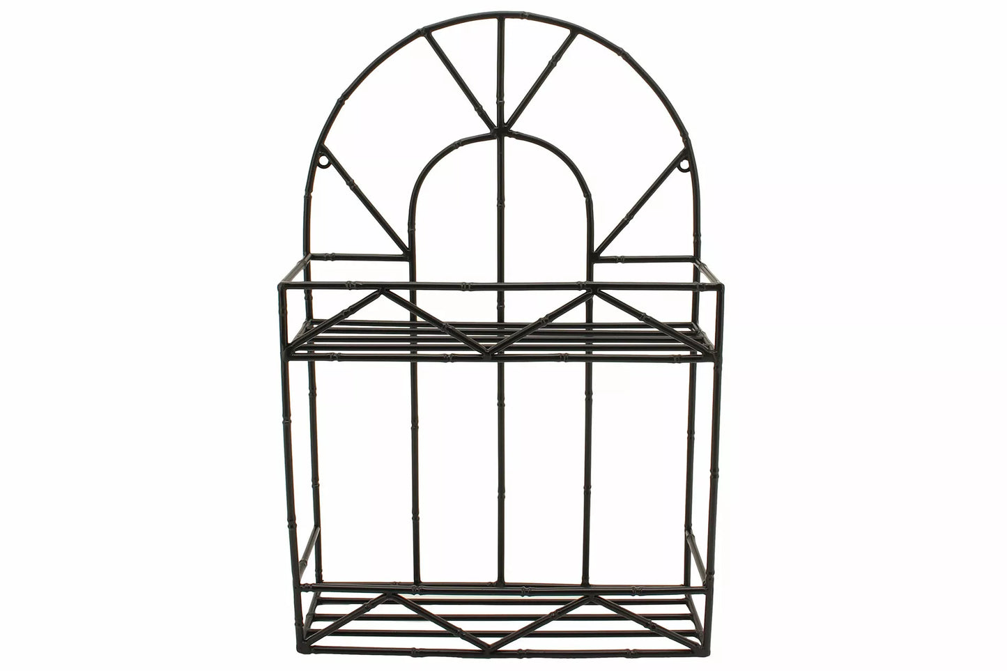 Vegghylle DIV. Metall Bambus Sort 38x13x57,5cm