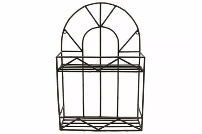 Vegghylle DIV. Metall Bambus Sort 38x13x57,5cm