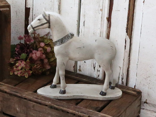 Dekorasjon Dyr Hest H39 / L39 / W11,5 cm antikk krem
