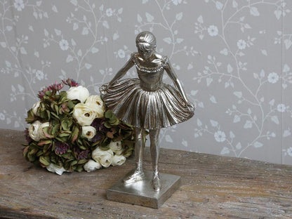 Dekorasjon Ballerina H39 / L23 / B13 cm antikk sølv SALG