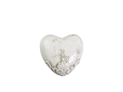 Dekorasjon Heart H4 / L8.5 / B8.5 cm antikk krem 1st