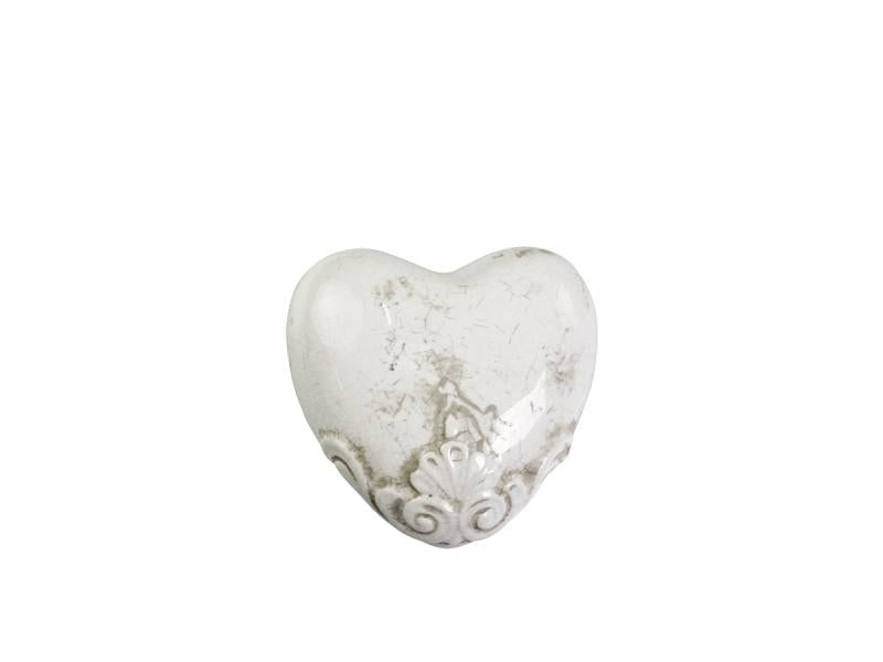 Dekorasjon Heart H4 / L8.5 / B8.5 cm antikk krem 1st SALG
