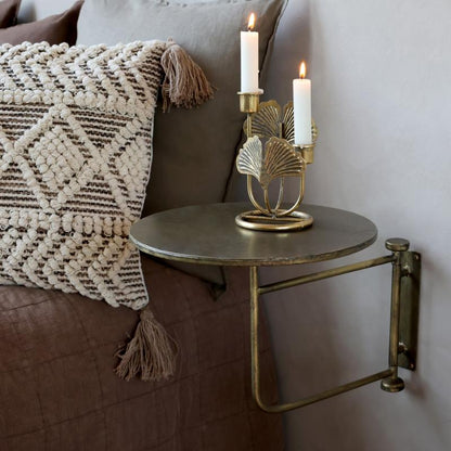 Sidebord Bord for vegg H41/Ø30 cm antikk messing