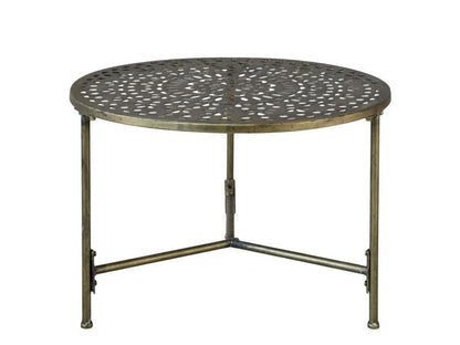 Sidebord mønster H42 / Ø60,5 cm antikk messing SALG