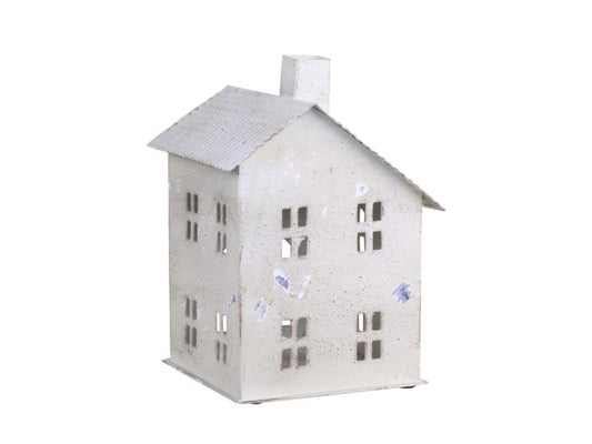 Lysestake Lyshus H17,5 / L12 / W12 cm antikk krem