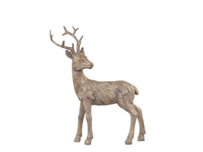 Innendørs julepynt Hjort gull H17/L13/B5 cm antikk natur 1 st