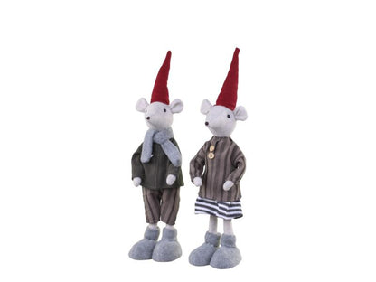 Innendørs julepynt Juledekorasjon Julemus Asger & Agnes 2-pack H38 cm