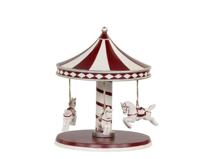 Innendørs julepynt Dekorasjon karusell Vintage med hester H17,5/Ø14,5 cm