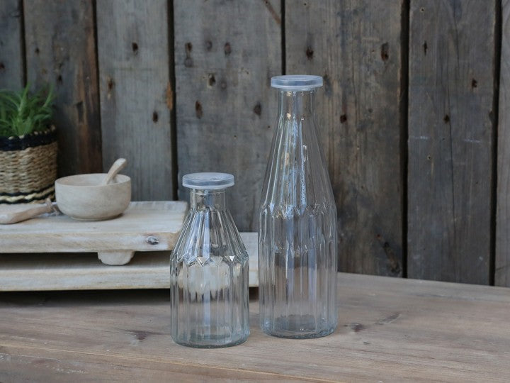 Dekorativ Flaske med lås H25 / Ø8 cm 500 ml klar 1 t SALG