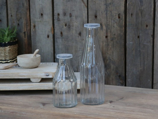 Dekorativ Flaske med lås H25 / Ø8 cm 500 ml klar 1 t