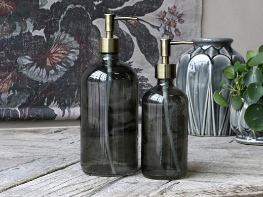Flaske 2 pumper 1000 ml. H26 / Ø9,5 cm karbon 1 stk