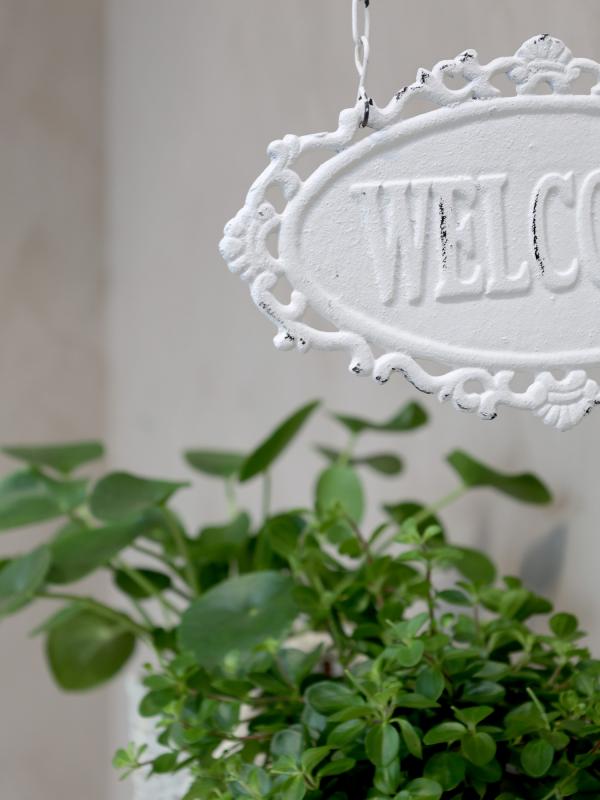 Dekorasjon Skilt "Welcome" H38 / L30,5 / B4 cm antikk krem