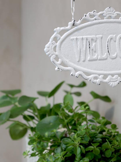 Dekorasjon Skilt "Welcome" H38 / L30,5 / B4 cm antikk krem