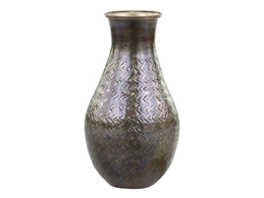 Dekorativ Vase til dekorasjon antikk messing H19/D9 cm
