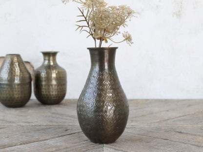 Dekorativ Vase til dekorasjon antikk messing H19/D9 cm SALG