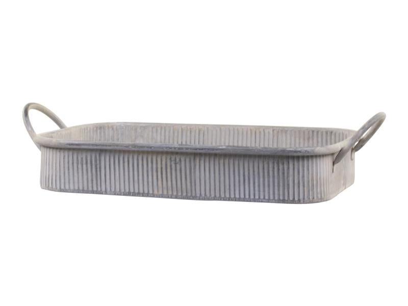 Dekorativt Fat Brett med riller small antikk sink H8/L36/B21,5 cm