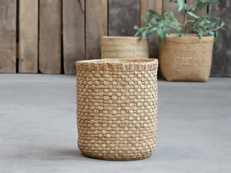 Blomsterpotte Blomsterkrukke Innendørs kurvmønster H24 / Ø20 cm antikk naturlig SALG
