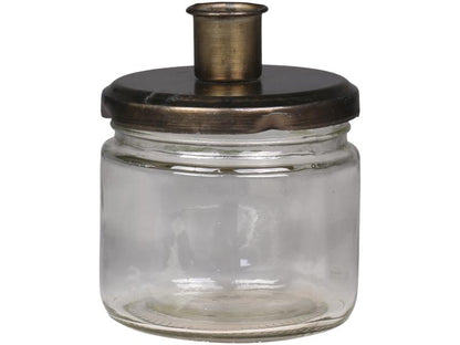 Lysestake holder til Kirkelys H10 / Ø8 cm antikk messing SALG