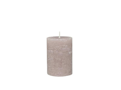 Lys Macon rustikk Kubbelys taupe 40h H10 / Ø7 cm