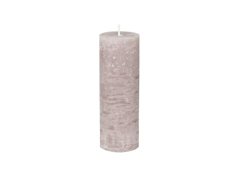 Lys Macon rustikk Kubbelys taupe 80h H20 / Ø7 cm SALG