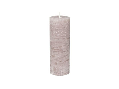 Lys Macon rustikk Kubbelys taupe 80h H20 / Ø7 cm SALG