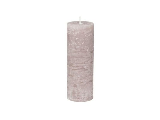 Lys Macon rustikk Kubbelys taupe 80h H20 / Ø7 cm