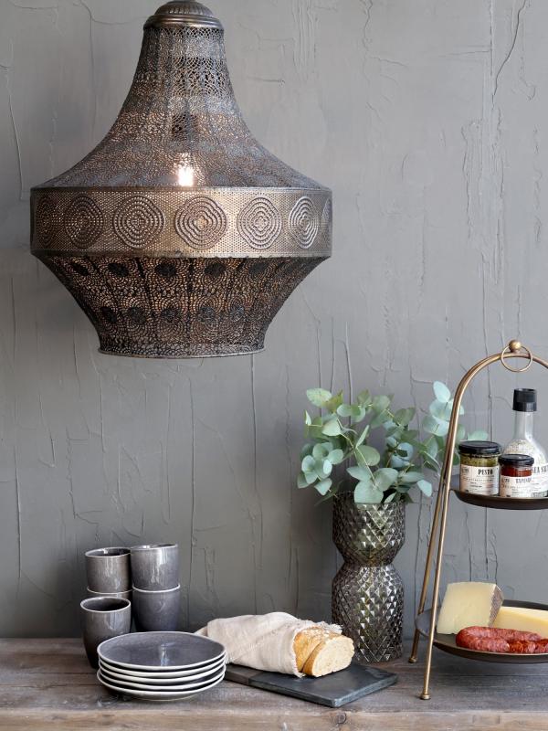 Taklampe gl. m. mønster H60 / Ø46 cm antikk bronse SALG